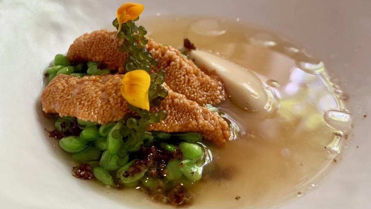 Los erizos de mar con guisantes lágrima de El Club Allard.