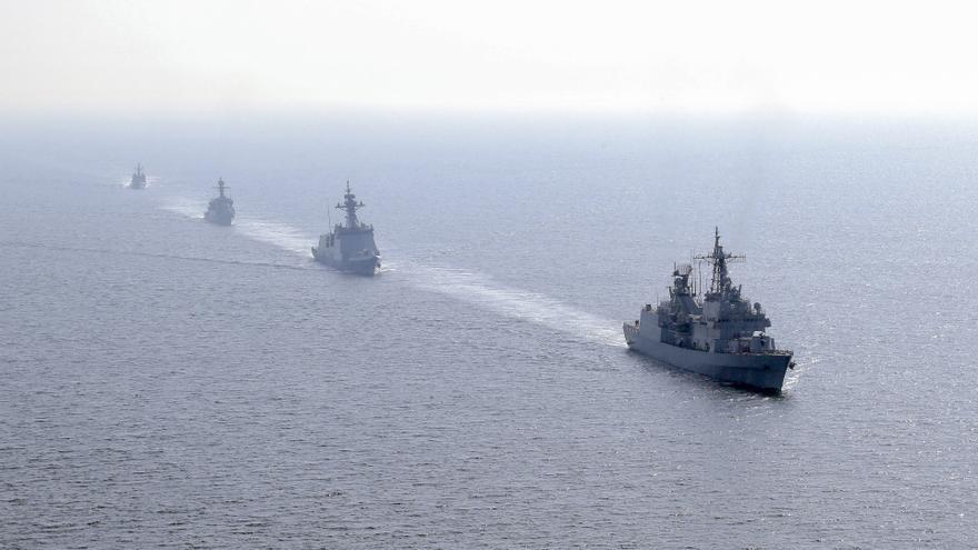 Imagen de archivo de la Armada de Corea del Sur en un ejercicio militar en el mar Amarillo.