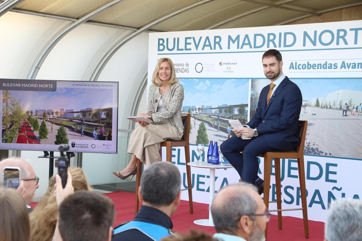 La alcaldesa de Alcobendas, Rocío García Alcántara, en la presentación del nuevo Bulevar Madrid Norte.