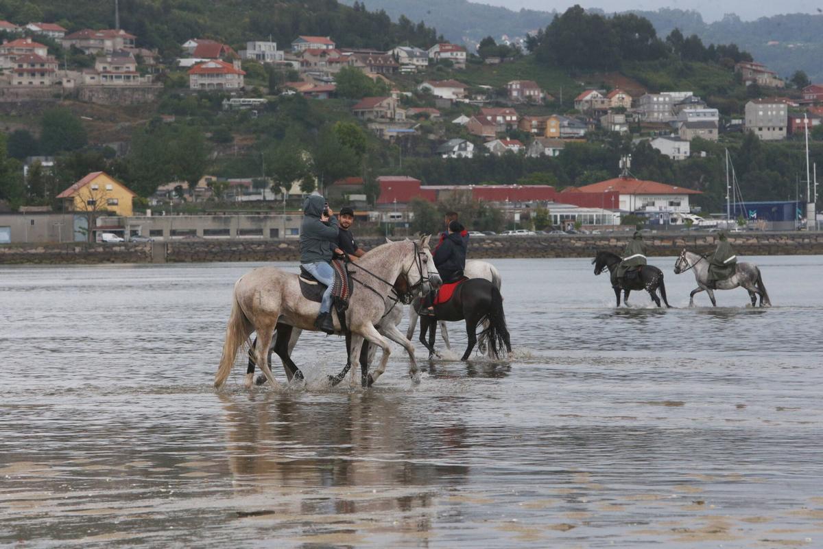 Alrededor de 70 jinetes procedentes de diferentes zonas de la comarca, de Vigo, Baiona y hasta de Pontecaldelas participaron en la XIII Xuntanza Cabalar