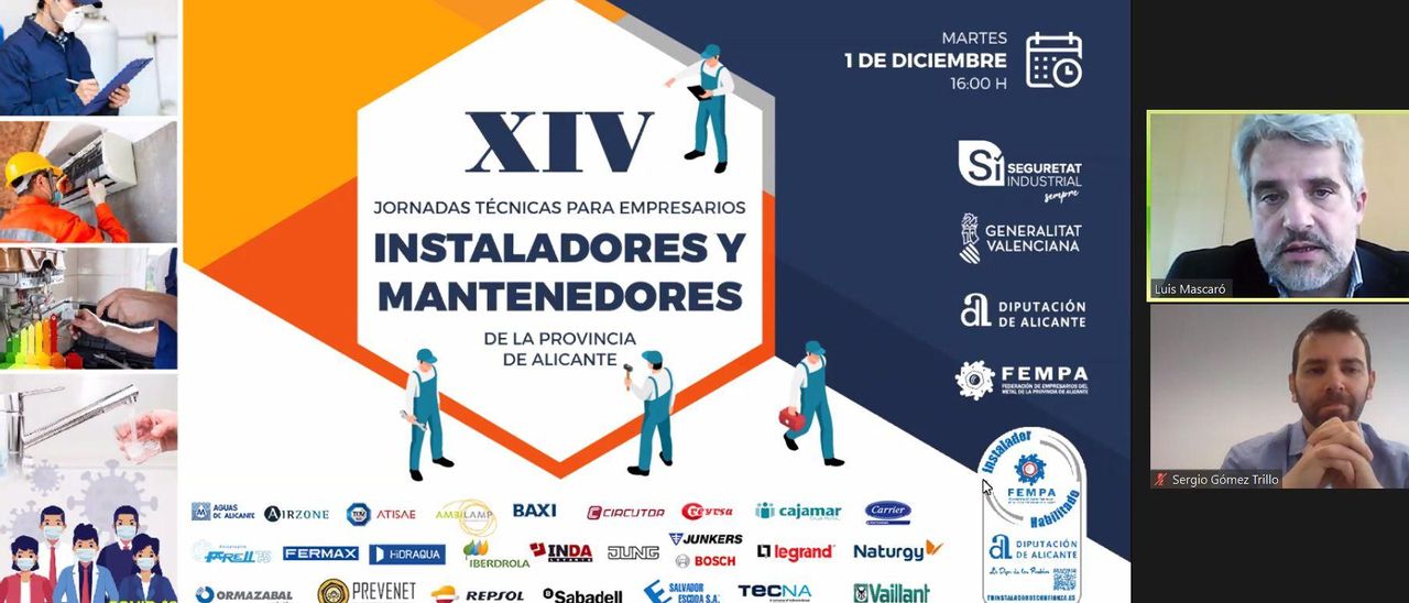 Luis Mascaró, secretario técnico de FEMPA y Sergio Gomez, coordinador del área de innovación de FEMPA presentan el primer bloque de ponencias de las XIV Jornadas