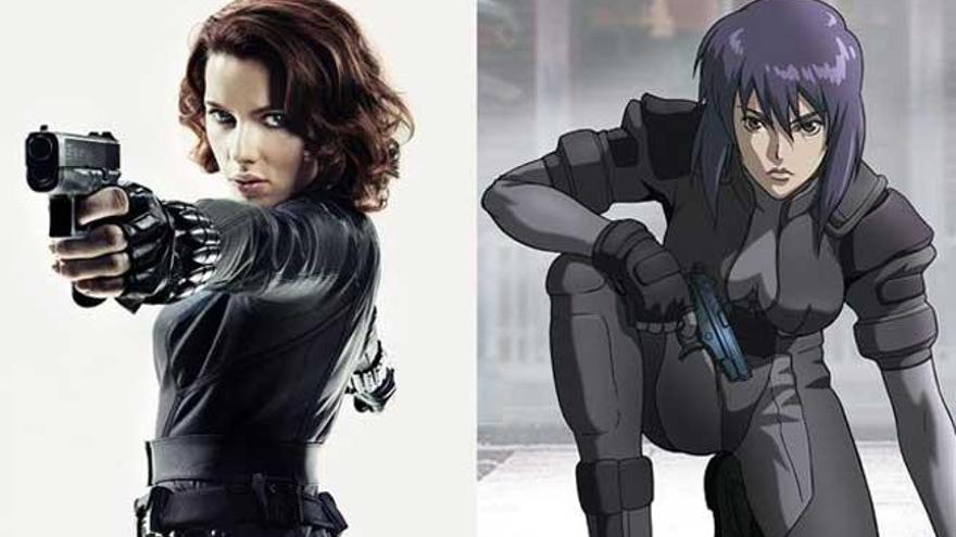 Scarlett Johansson y la protagonista de &#039;Ghost in the shell&#039;.