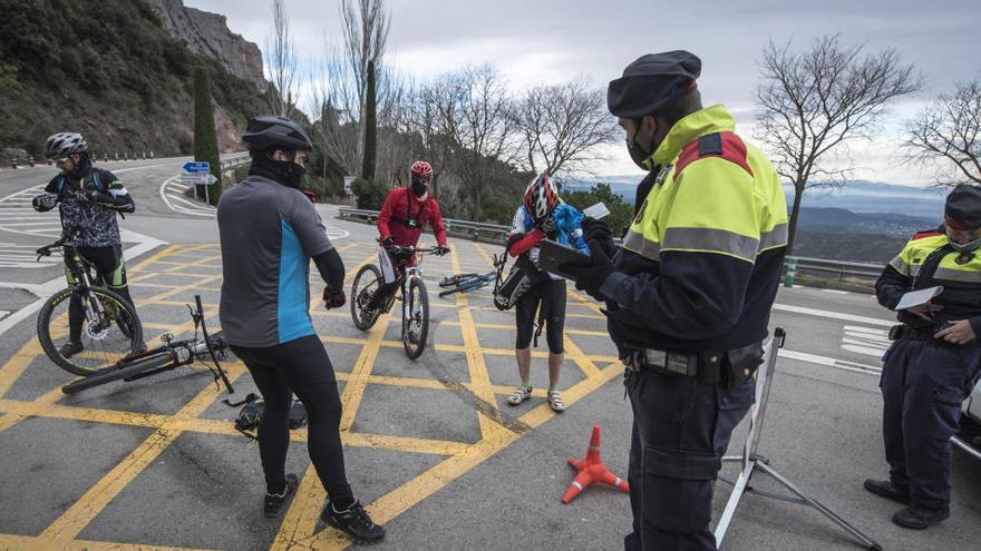 Un control dels Mossos a Montserrat