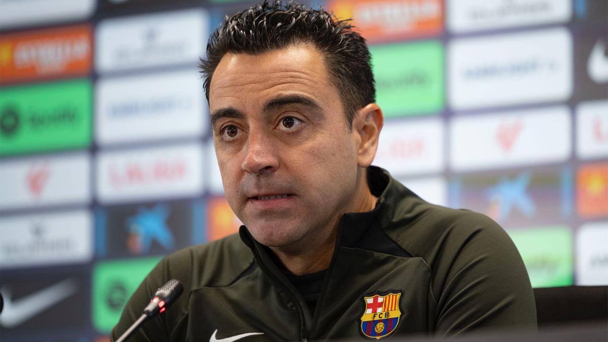 Xavi Hernández, en rueda de prensa para hablar del FC Barcelona - Atlético de Madrid