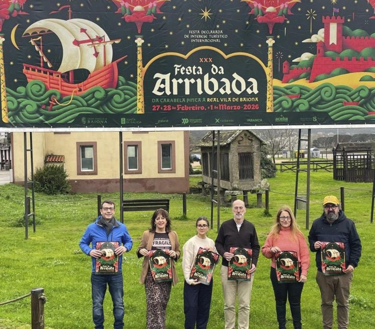 La presentación del cartel de la Arribada, ayer, en Sabarís. |