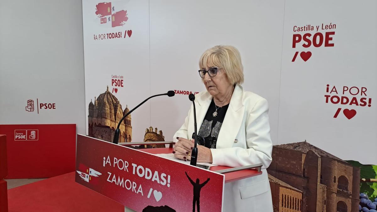 Inmaculada García Rioja, en la sede socialista de Ángel Nieto, en Zamora