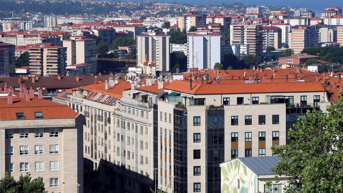 Edificios con viviendas turísticas en Vigo.