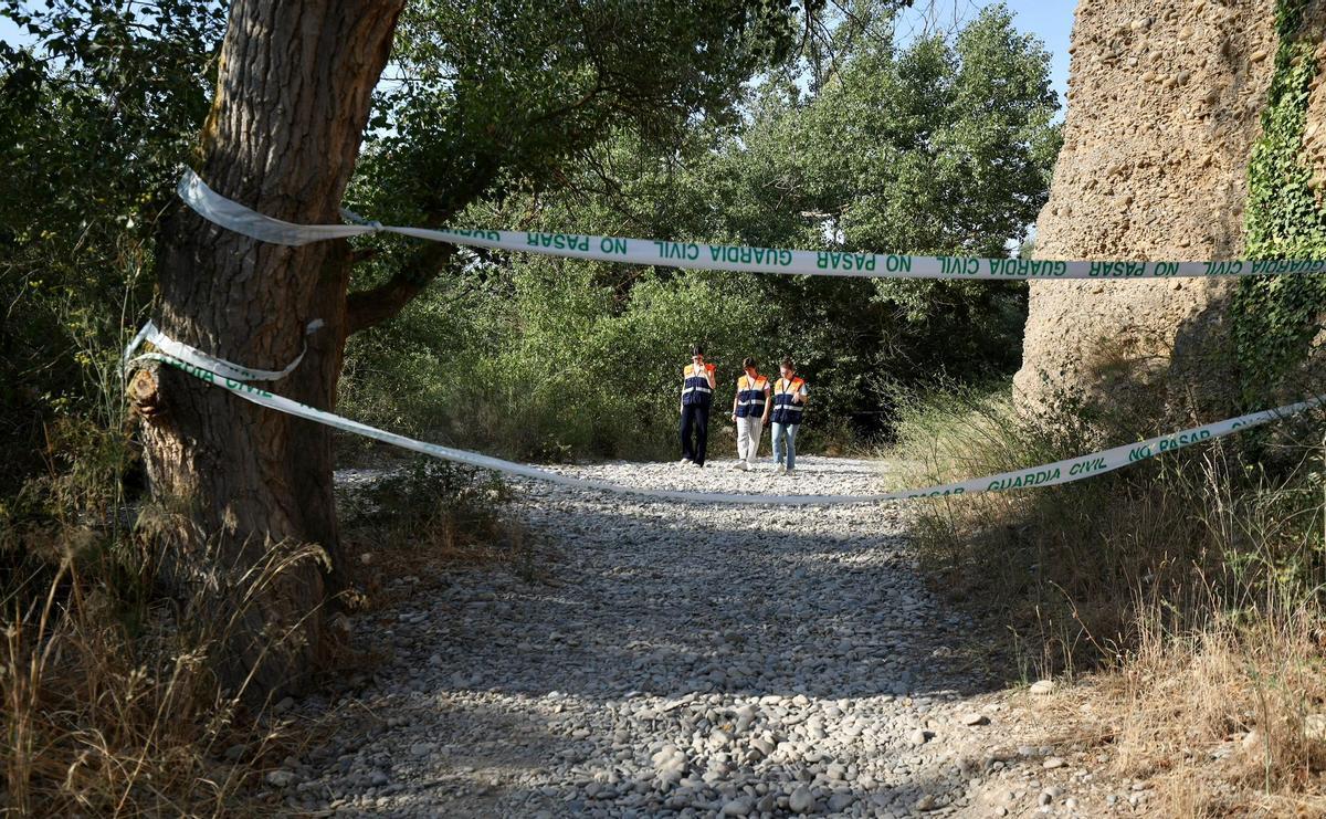 Acceso a la poza, cortado por la Guardia Civil tras el accidente mortal