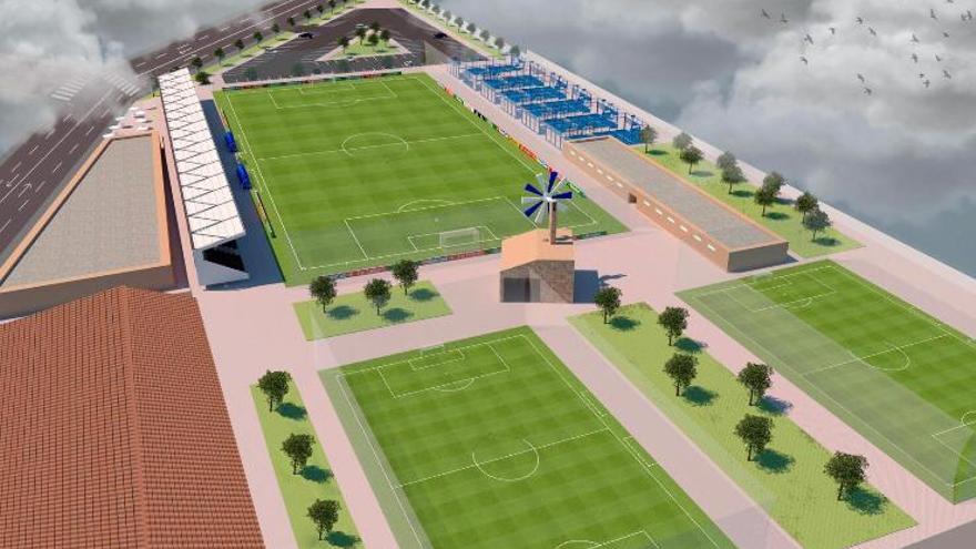 Proyección de la gran zona deportiva.