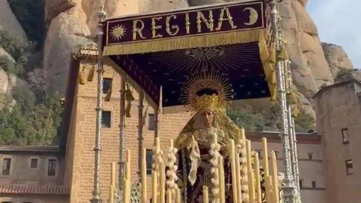 La Hermandad de Montserrat, en su peregrimación a la abadía catalana por sus 425 años