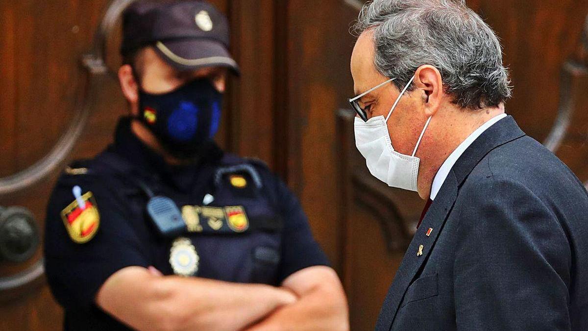 Joaquim Torra, a su llegada ayer al Tribunal Supremo.