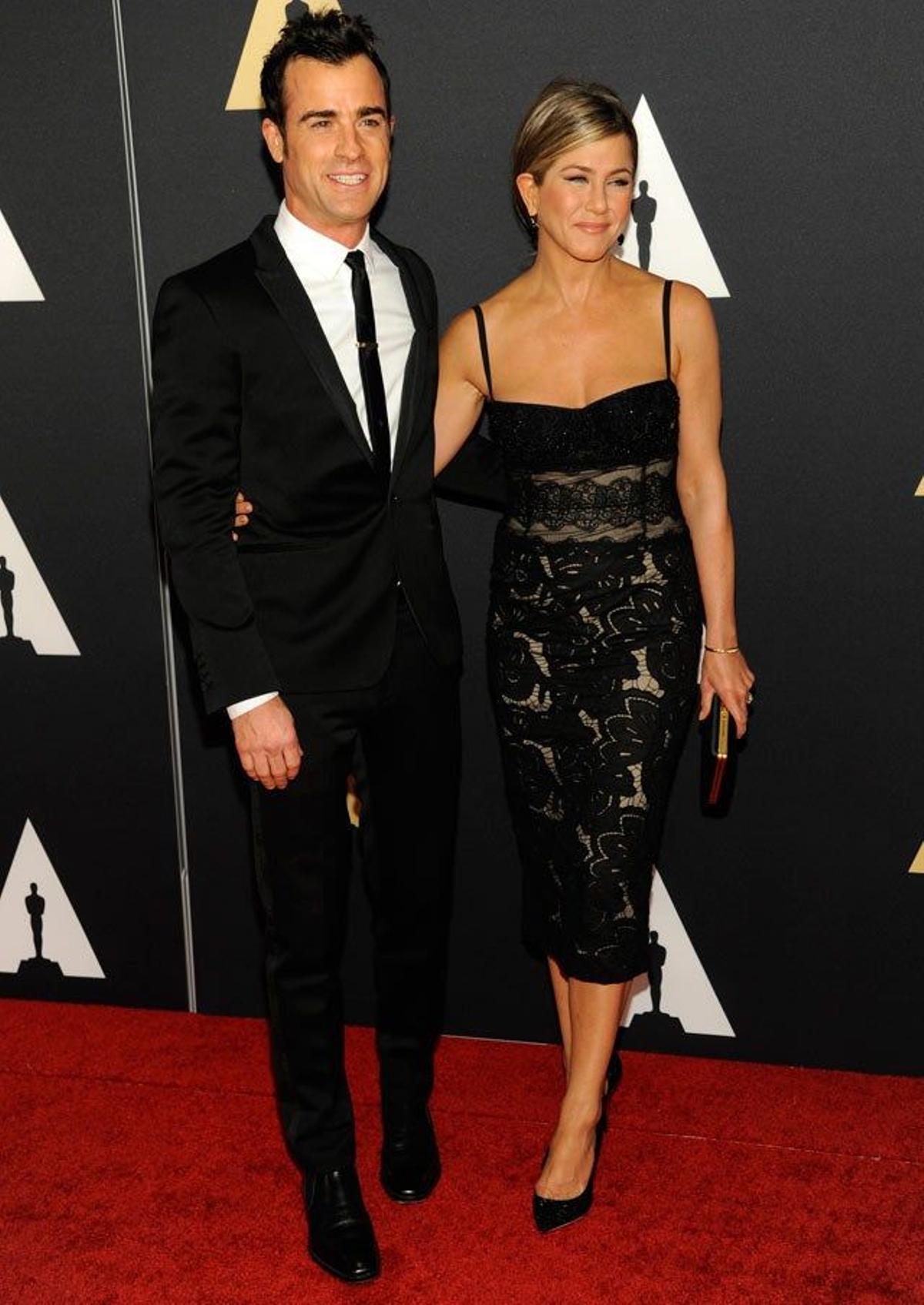 Justin Theroux y Jennifer Aniston, en los Governor's Awards 2014