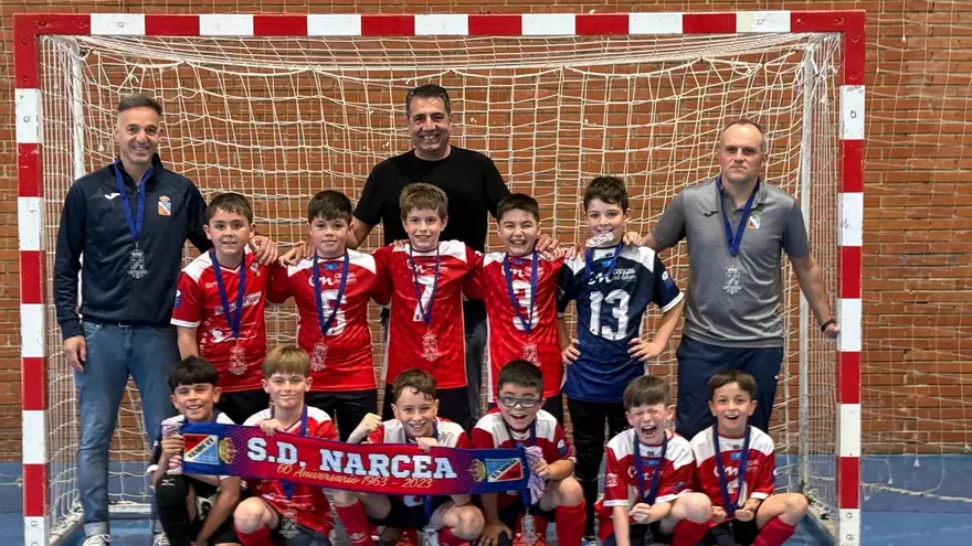 Los benjamines del Narcea se convierten en campeones de liga y ascienden