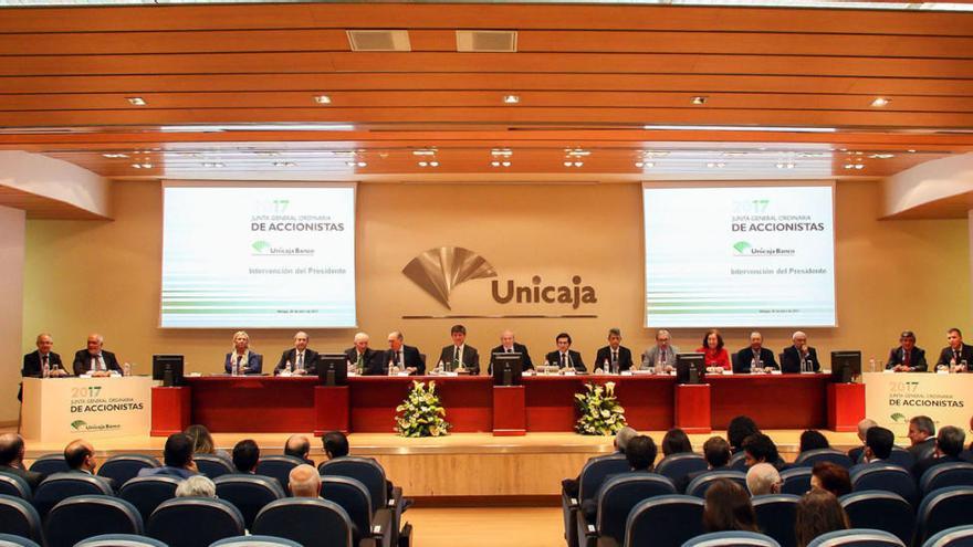 Una imagen de la junta de accionistas de Unicaja, este miércoles.