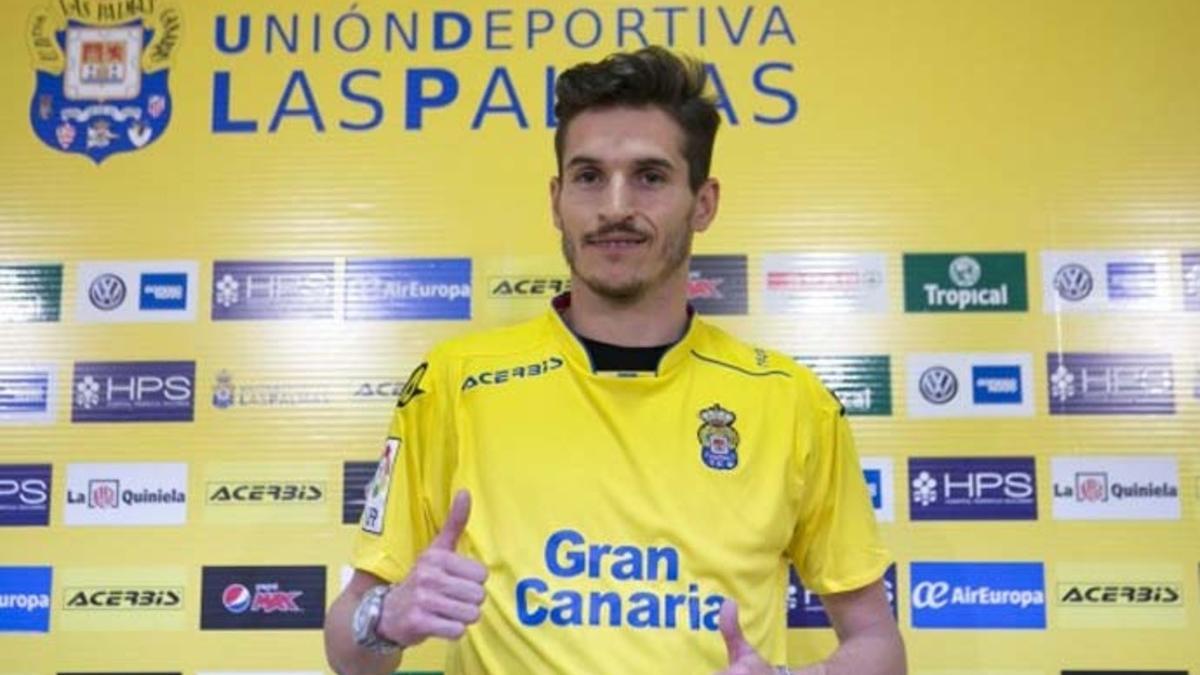 Hélder Lopes, en su presentación como nuevo jugador de la UD Las Palmas