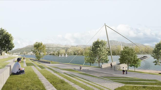 Propuesta ganadora del puente que fusionará el gran parque de ocio entre Galicia y Portugal