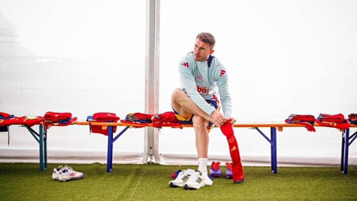 Aymeric Laporte, durante la concentración de España en la Eurocopa en Donaueschinguen