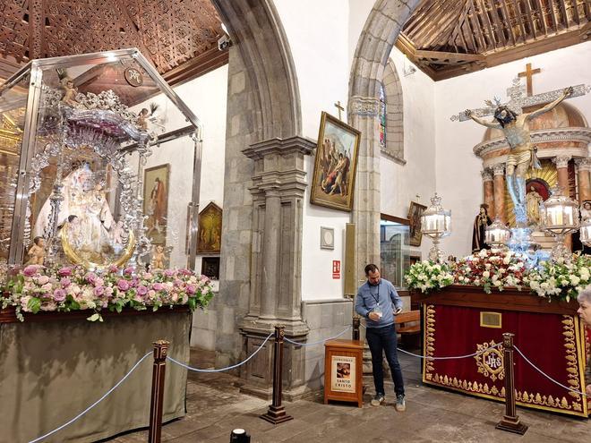 Primera misa en la basílica de San Juan Bautista de Telde dentro de la primera visita de la Virgen del Pino a la ciudad