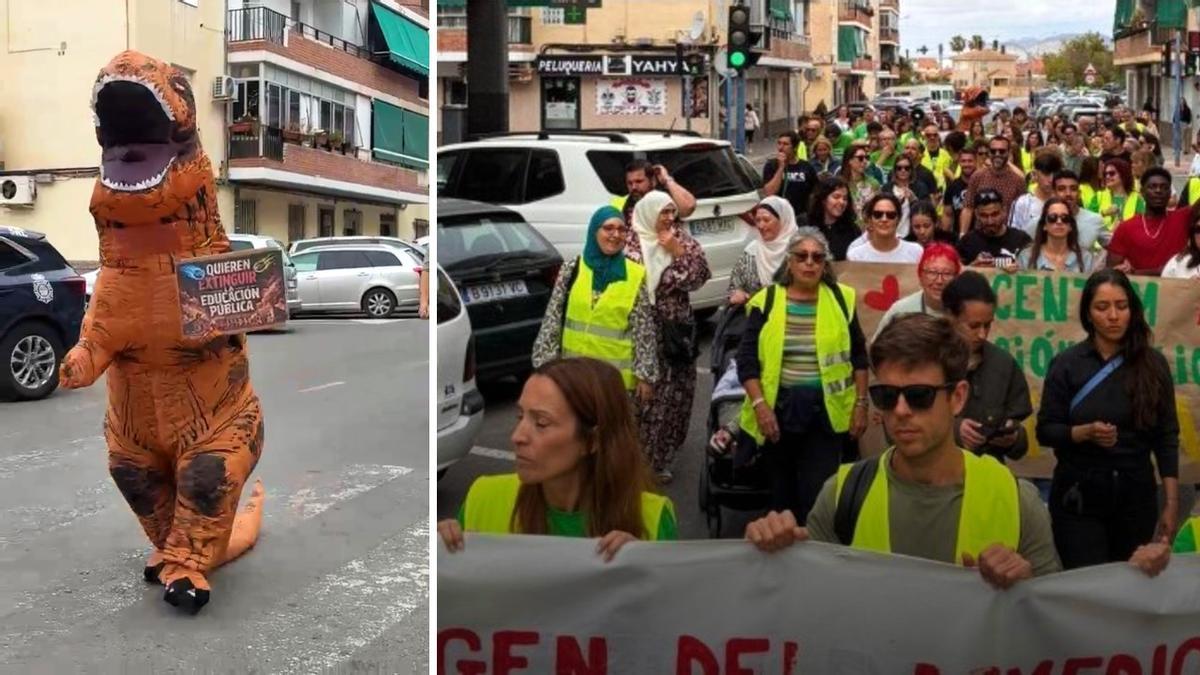 Una marea verde de profesores de la Zona Norte de Alicante se anticipa a la huelga