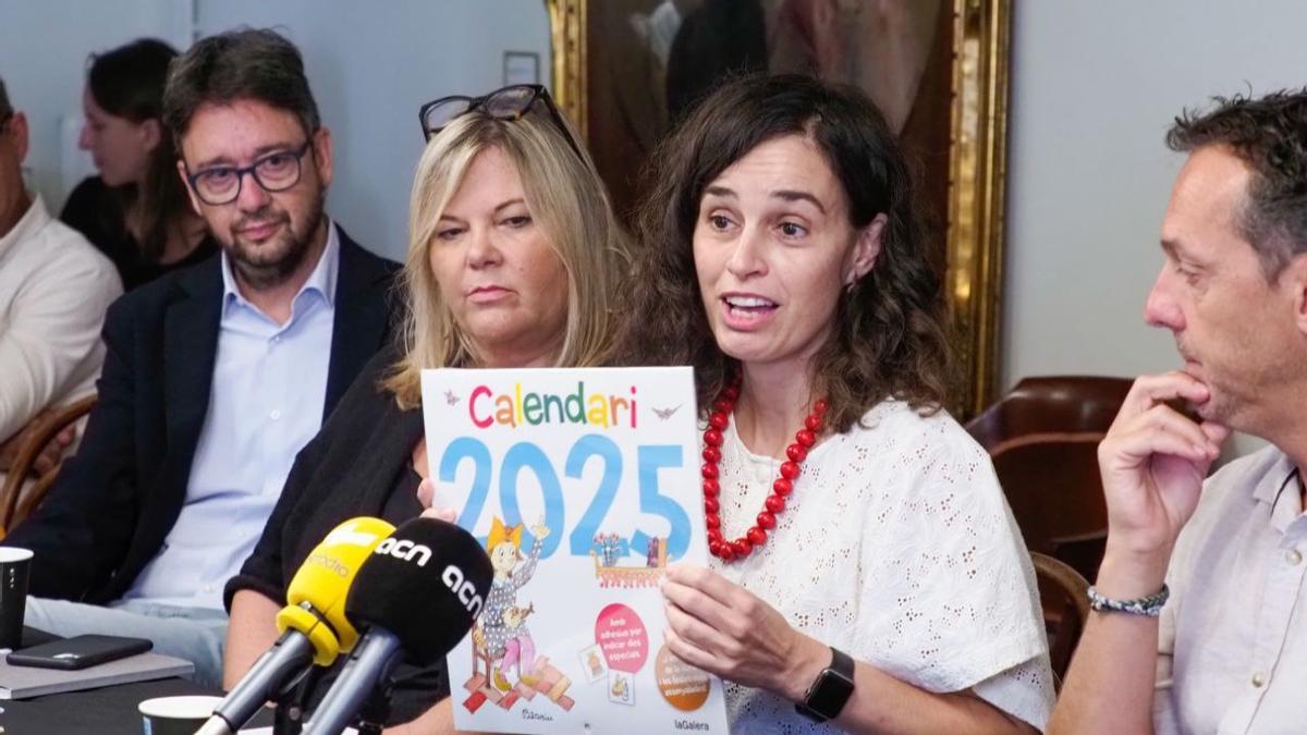 Ernest Folch, Ester Pujol, Pema Maymó y Joan Carles Girbés (de izquierda a derecha), durante la rueda de prensa.