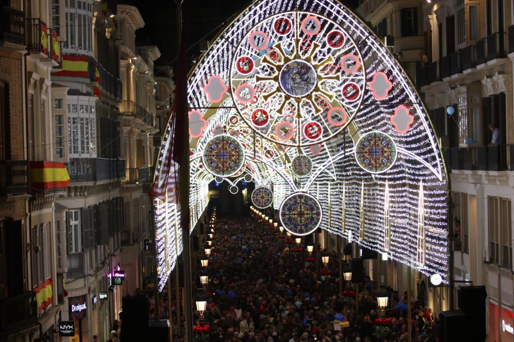 El encendido de las luces de Navidad de la calle Larios de 2018