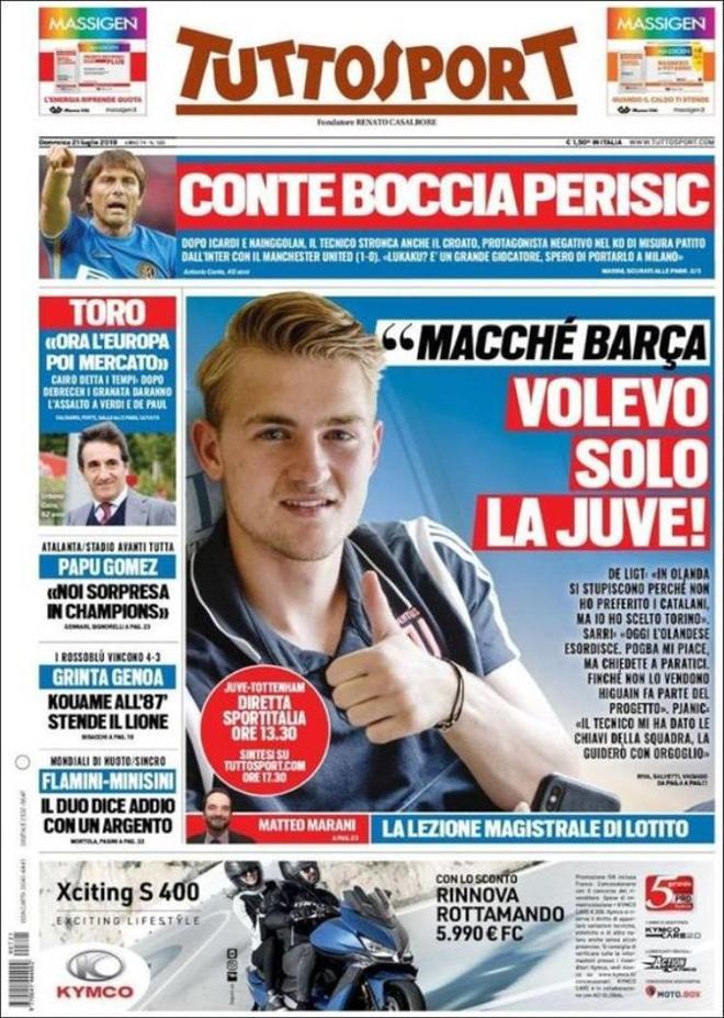 Portada de Tuttosport del 21 de julio