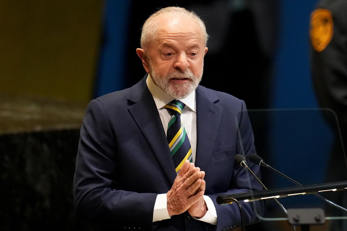 El presidente de Brasil, Luiz Inácio Lula da Silva, durante su intervención en la Asamblea General de la ONU, este martes.