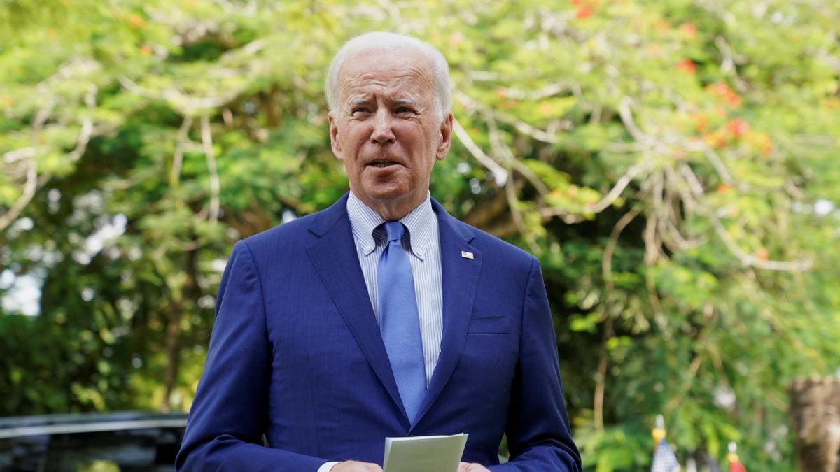 Biden speaks to the media after a Russian missile blast in Bali