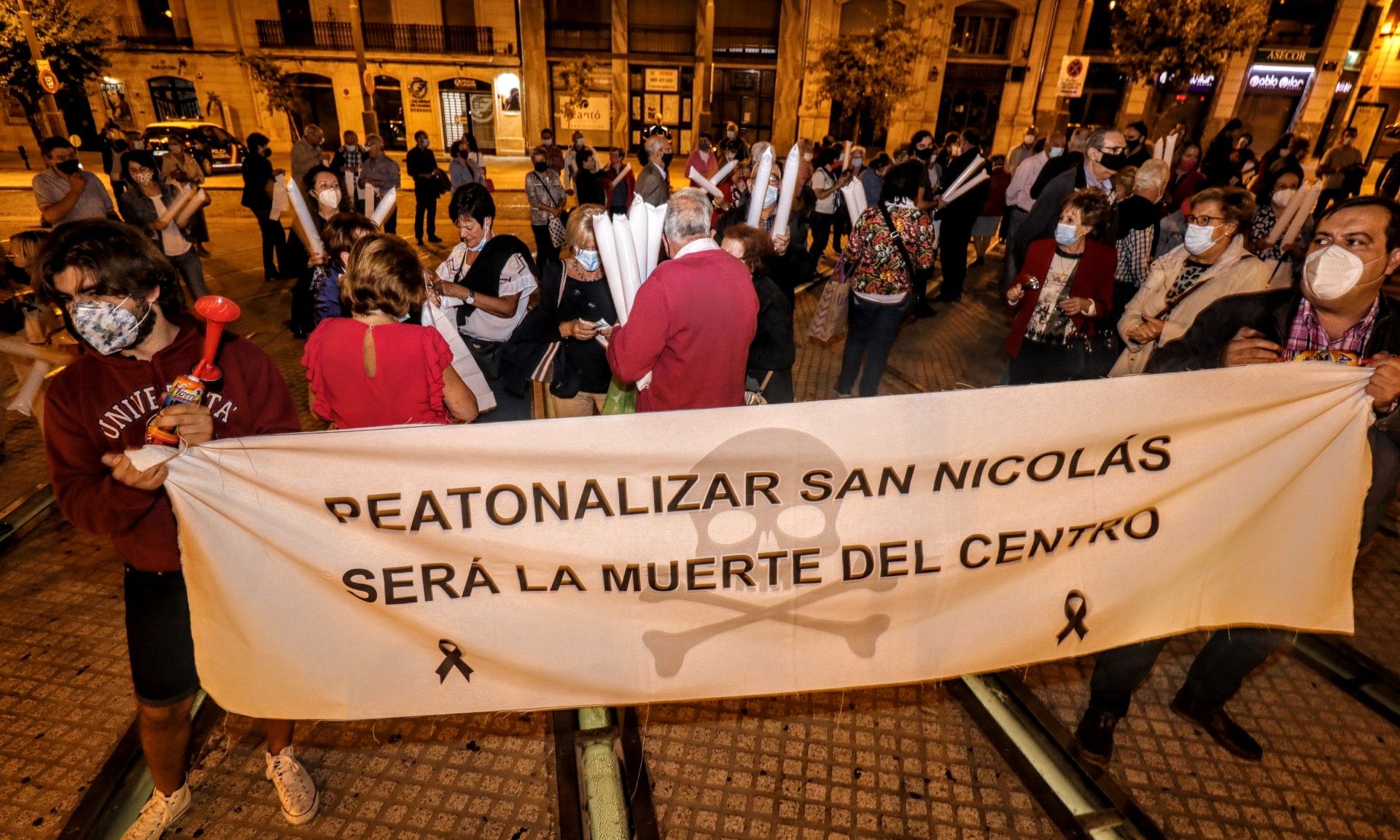 Nueva protesta de los vecinos contra el plan de peatonalización del centro de Alcoy