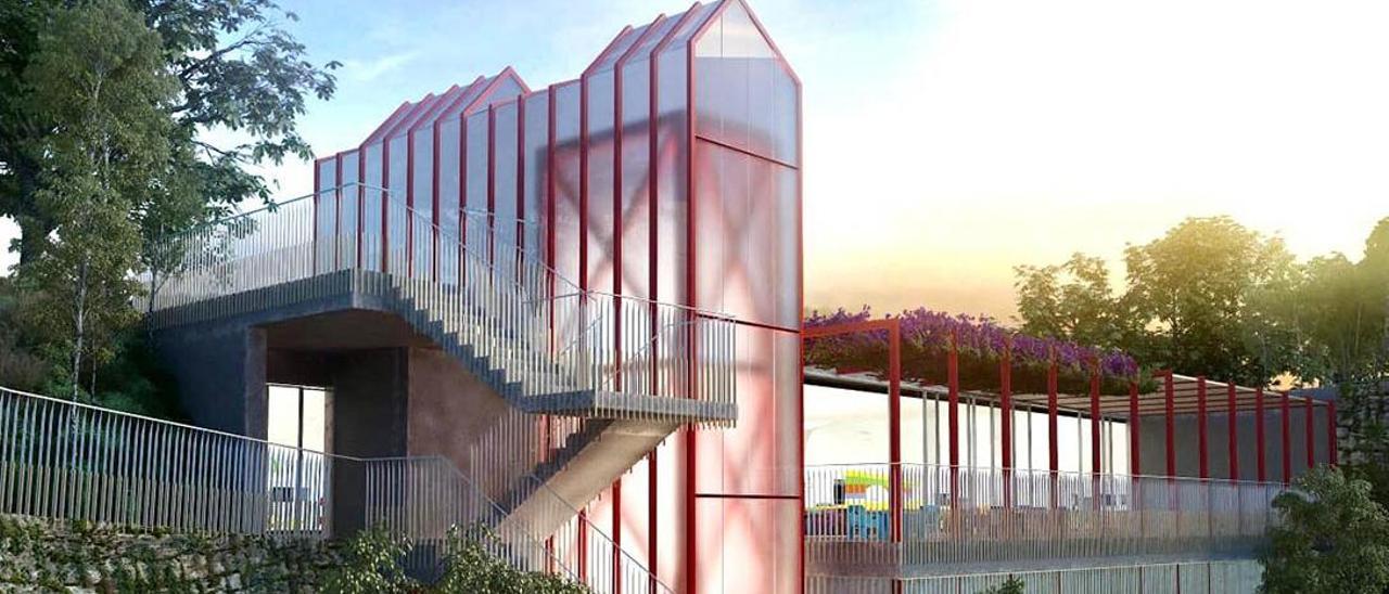 Recreación de un ascensor que conectará el Berbés con el Barrio do Cura en Vigo