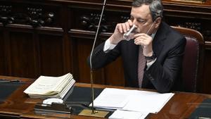 El primer ministro italiano, Mario Draghi, el pasado mes de mayo en el Parlamento en Roma.