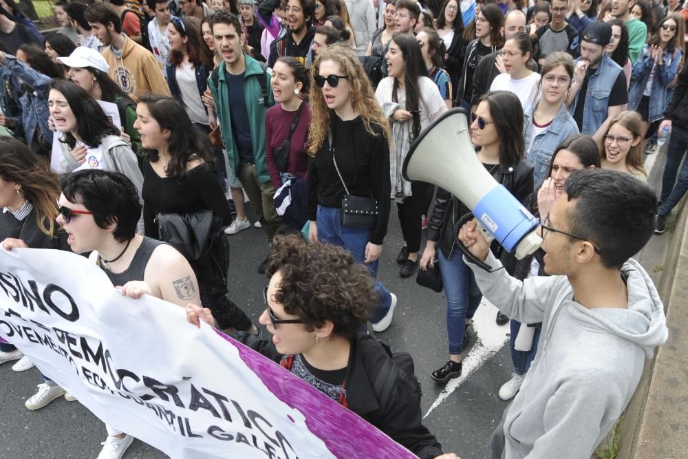 Manifestación de estudiantes en A Coruña