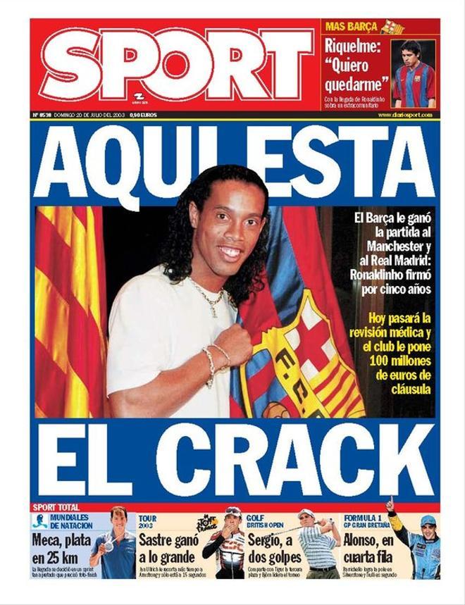2003 - Ronaldinho firma con el FC Barcelona por cinco años