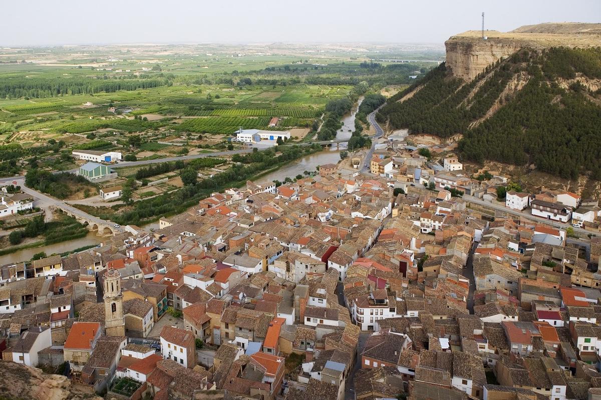 Vista panorámica de Ballobar, donde se ha producido el primer accidente laboral mortal del año en Aragón.