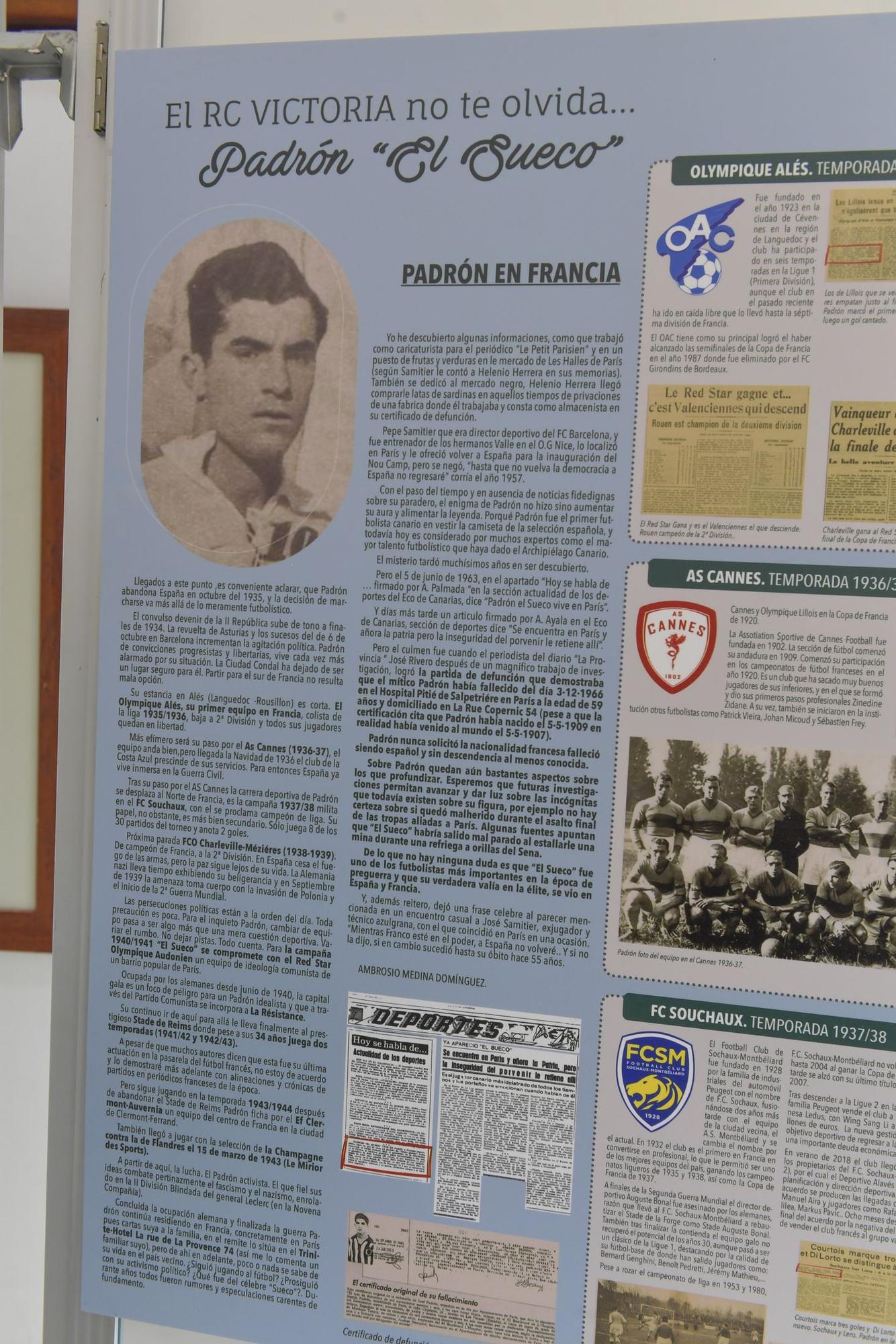 Inauguración en el Club Victoria de la exposición dedicada a José Padrón 'El Sueco'