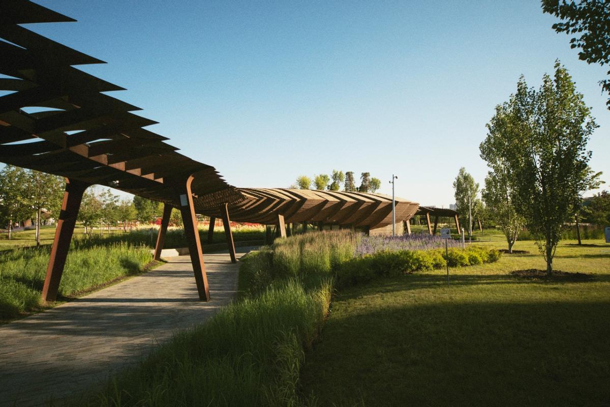 Instalación de pérgolas con vegetación autóctona en el Barranc dels Moros.