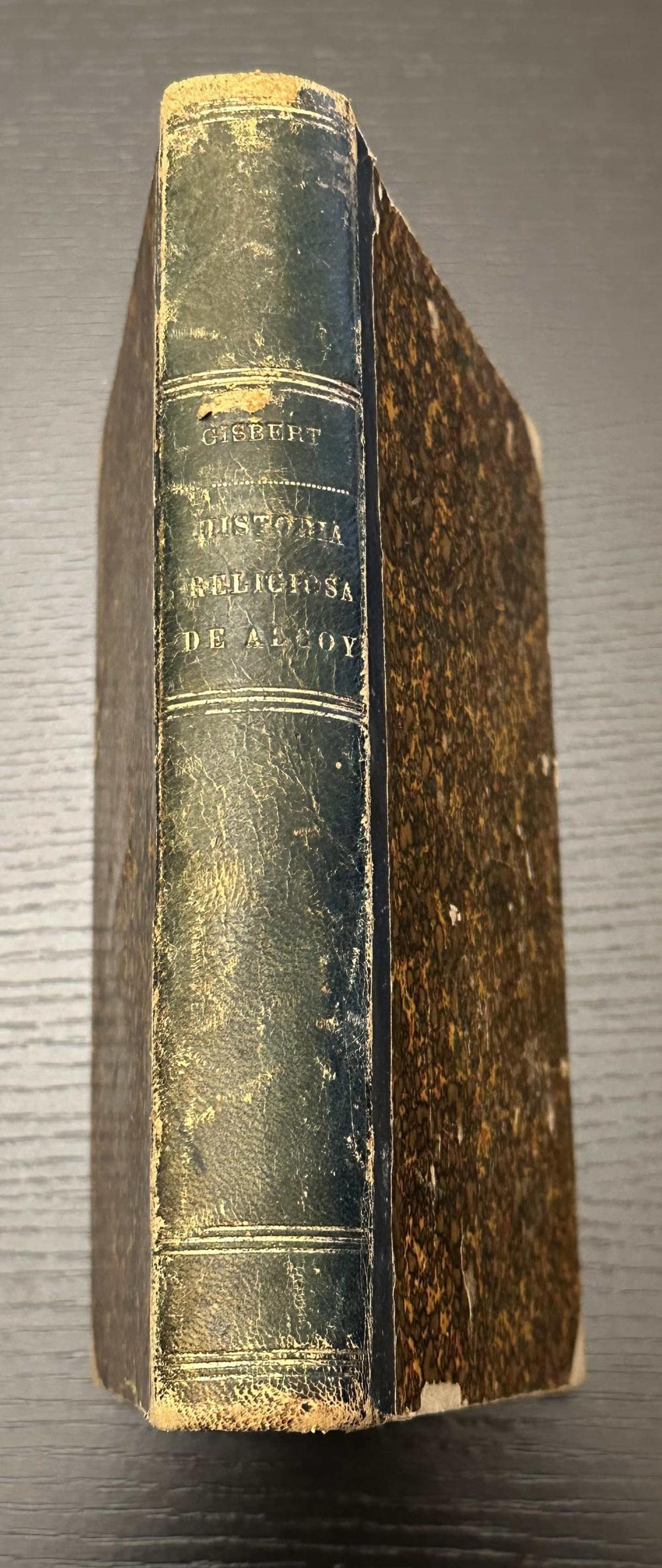 Lomo del libro, con encuadernación holandesa