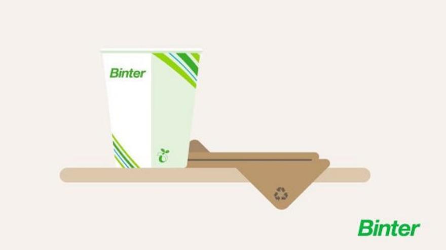 Binter incorpora consumibles ecológicos en el servicio a bordo