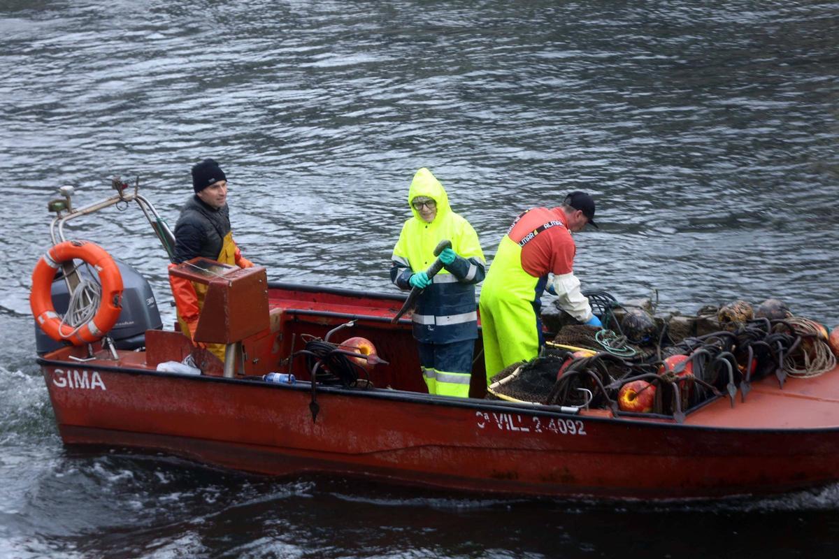 Así se pescan las primeras lampreas de la temporada.