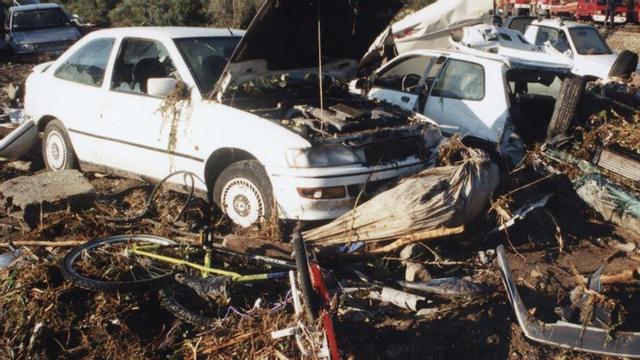 Una zona del càmping de Biescas que va quedar arrasat per la riuada el 1996. | ROGELIO ALLEPUZ