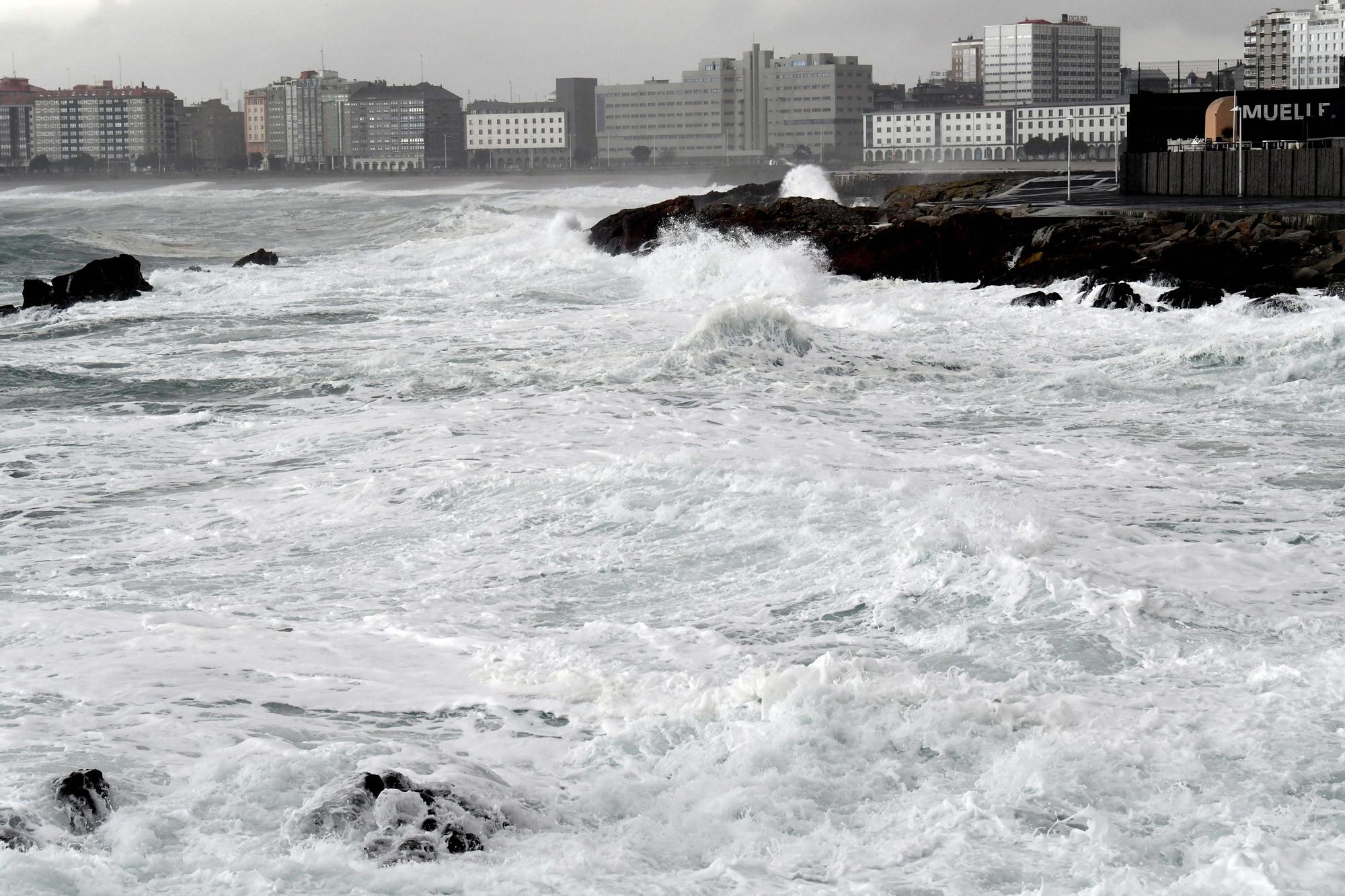 La borrasca 'Bella' azota A Coruña