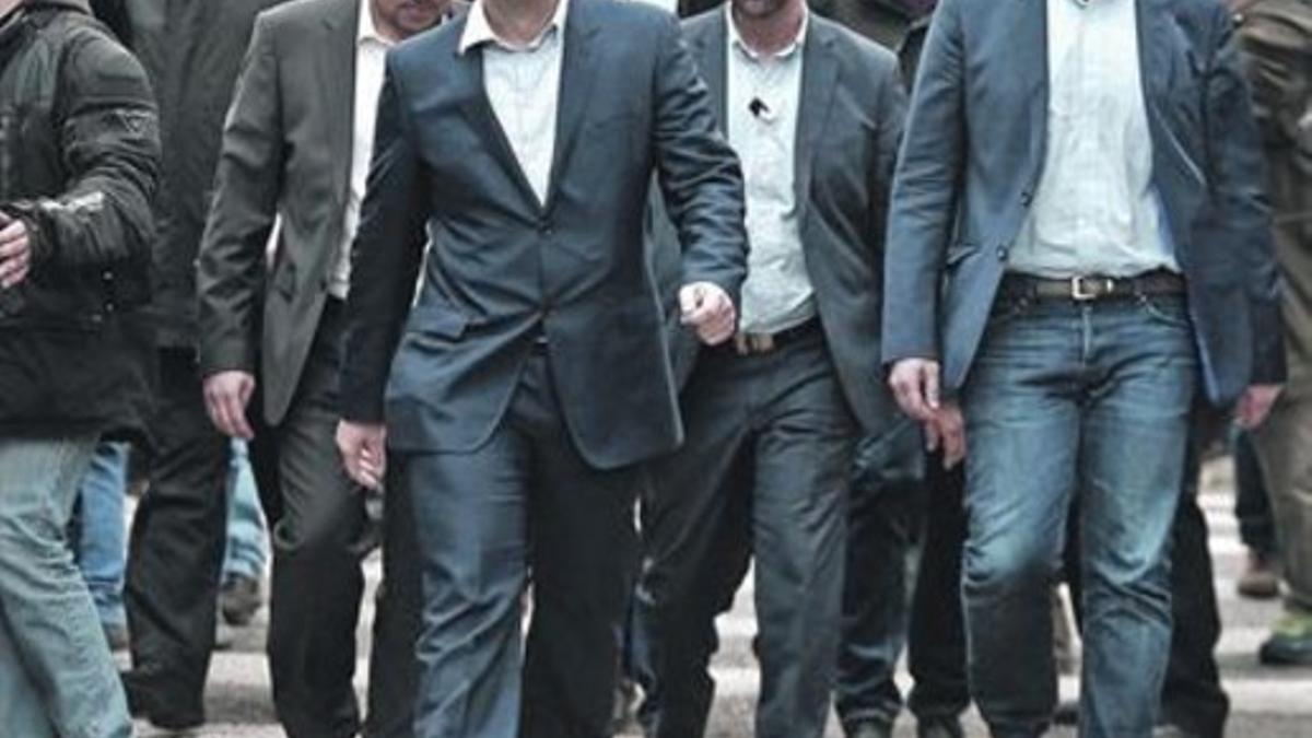 Alexis Tsipras, ayer, a su llegada al juramento de cargo de su Gabinete.