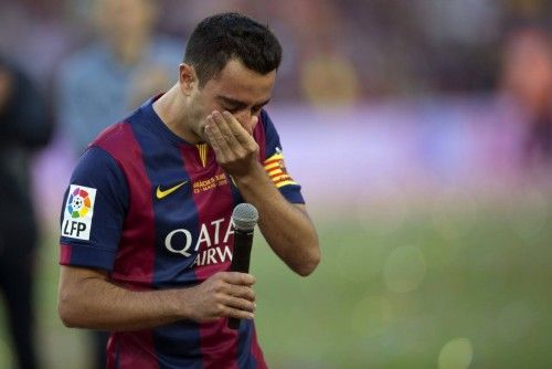 Homenaje a Xavi en el Camp Nou