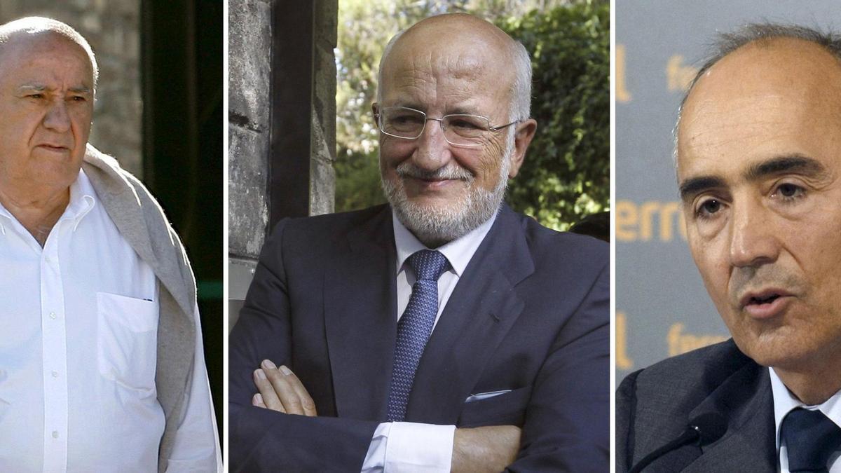 Amacio Ortega, Juan Roig y Rafael del Pino, en una imahen de archivo.