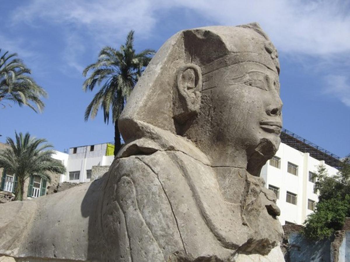 Una de les 12 estàtues trobades a l’avinguda de les esfinxs, que unia els temples de Luxor i Karnak. Una de les 12 estàtues trobades a l’avinguda de les esfinxs, que unia els temples de Luxor i Karnak.