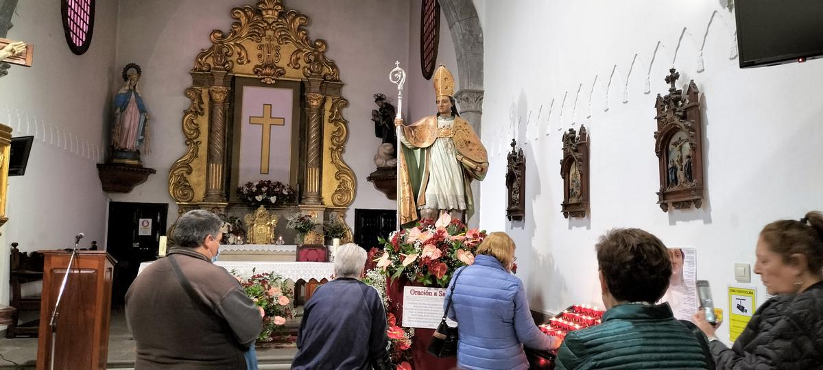 El santo en la ermita de la plaza de Santo Domingo.