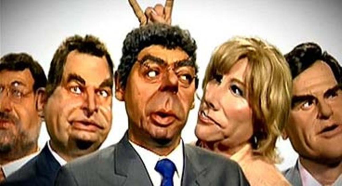 D’esquerra a dreta, els guinyols de Rajoy, Zapatero, Gallardón, Aguirre i López Aguilar. D’esquerra a dreta, els guinyols de Rajoy, Zapatero, Gallardón, Aguirre i López Aguilar.