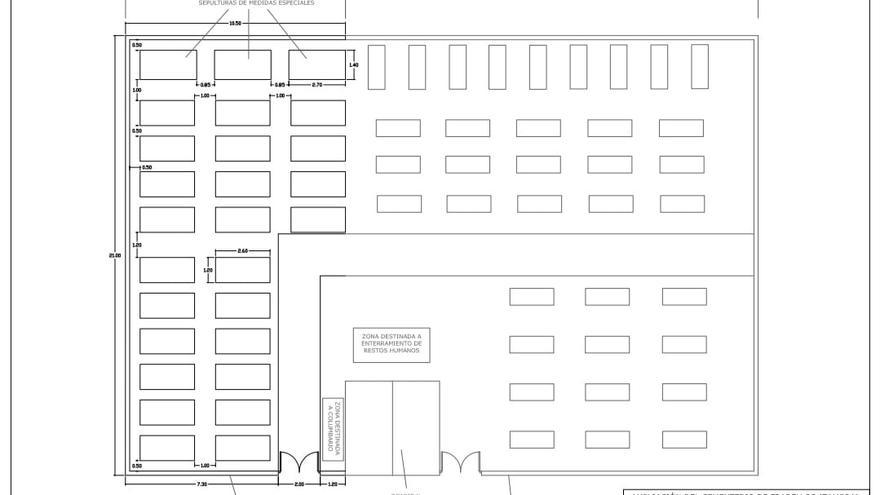 Plano de la ampliación del cementerio de Fradellos