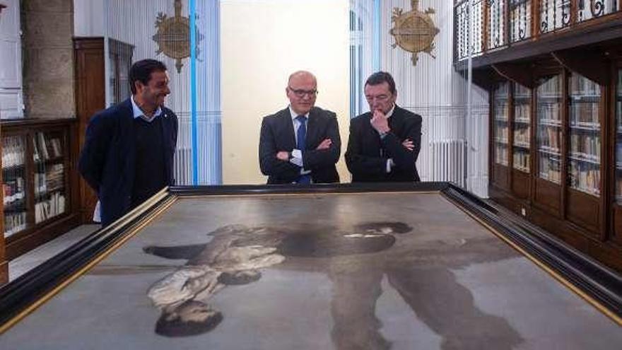 El cuadro de Castelao, en la biblioteca del Pazo Provincial. // FdV