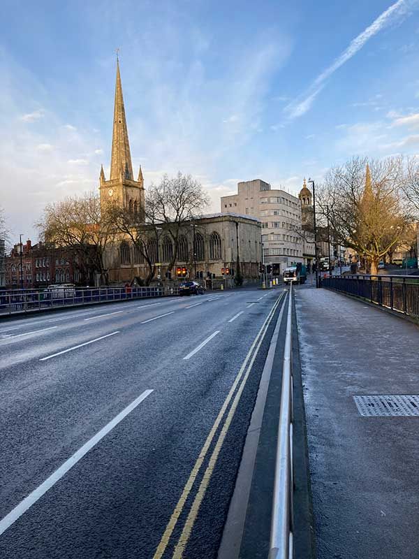 Calles de Bristol vacías, este 30 de diciembre